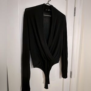 Vince knitted wrap bodysuit
